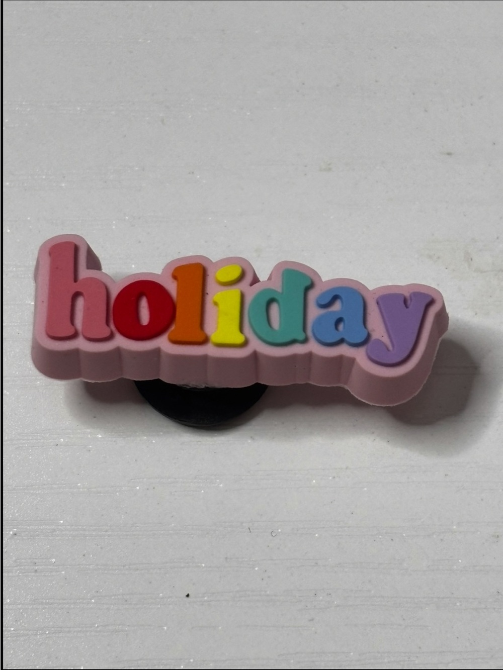 CROCS Pink Rainbow 'holiday' Letter Jibbitz Charm